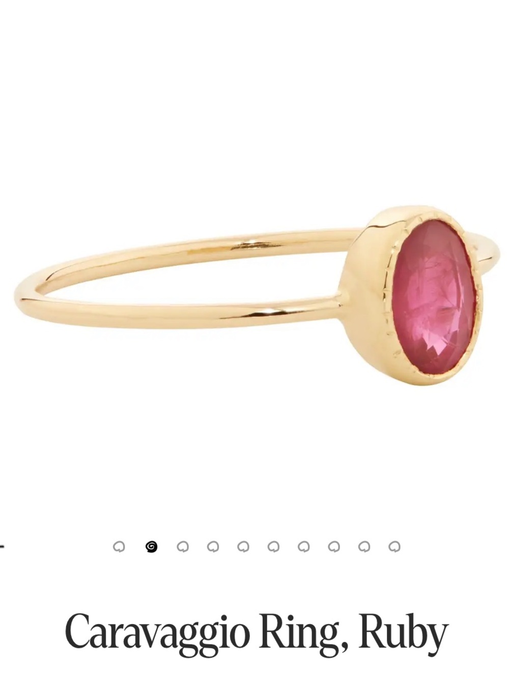 Catbird Caravaggio Ring in 14k Yellow Gold and Ruby - Picture 2 of 6